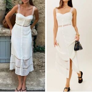 Reformation White Midi Dress